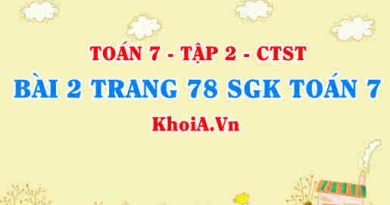 Bài 2 trang 78 SGK Toán 7 Tập 2 Chân trời sáng tạo